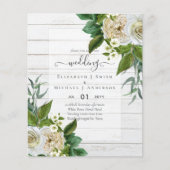 BUDGET WHITE ROSEERT UITNODIGINGEN WEDDING CHIC FLYER (Voorkant)
