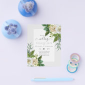 BUDGET WHITE ROSEERT UITNODIGINGEN WEDDING CHIC FLYER (Enkel)