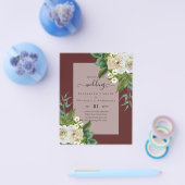 BUDGET WHITE ROSEERT UITNODIGINGEN WEDDING CHIC FLYER (Enkel)