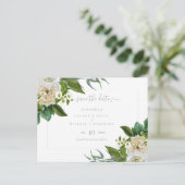 BUDGET White Roses Bouquet Floral Wedding Briefkaart (Staand voorkant)