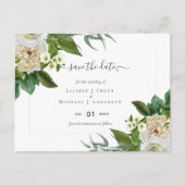 BUDGET White Roses Bouquet Floral Wedding Briefkaart (Voorkant)