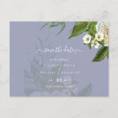 Budget White Roses Dusty Blue Wedding Briefkaart (Voorkant)