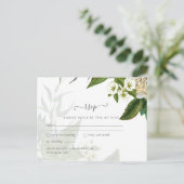 Budget White Roses Dusty Blue Wedding Briefkaart (Staand voorkant)