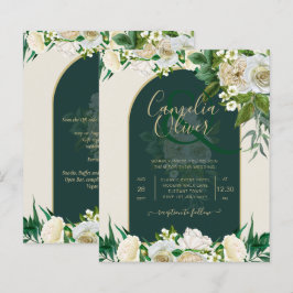 BUDGET White Roses Forest Green Winter Weddenschap