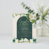 BUDGET White Roses Forest Green Winter Weddenschap (Staand voorkant)