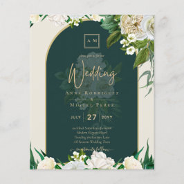 BUDGET White Roses Forest Green Winter Weddenschap