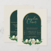BUDGET White Roses Forest Green Winter Weddenschap (Voorkant / Achterkant)
