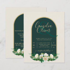 BUDGET White Roses Forest Green Winter Weddenschap