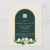 BUDGET White Roses Forest Green Winter Weddenschap (Achterkant)