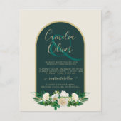 BUDGET White Roses Forest Green Winter Weddenschap (Voorkant)