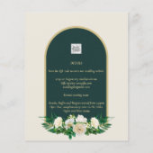 BUDGET White Roses Forest Green Winter Weddenschap (Achterkant)