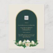 BUDGET White Roses Forest Green Winter Weddenschap Flyer (Achterkant)