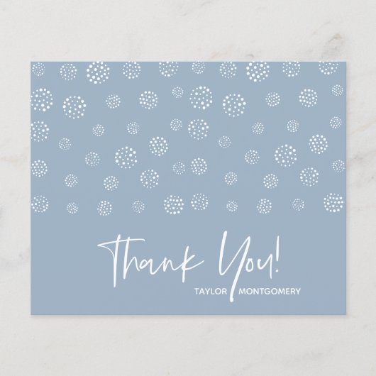Budget White Script Dusty Blue Hartelijk dank (Voorkant)