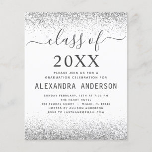 Budget White Silver Afstuderen Class of 2023 Flyer