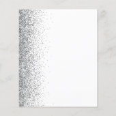 Budget White Silver Glitter Script Huwelijksuitnod (Achterkant)