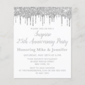 Budget White & Silver Surprise Jubileum Invite (Voorkant)