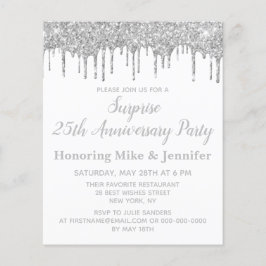 Budget White & Silver Surprise Jubileum Invite