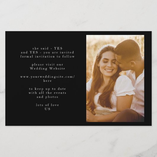 Budget White Simple Photo Wedding Save the Date (Achterkant)
