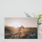 Budget White Simple Photo Wedding Save the Date (Staand voorkant)