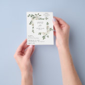 Budget White Soft Floral & Eucalyptus Weddenschap Flyer (Hand)