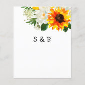 Budget White Sunflower & Whi Floral Save the Date Flyer (Achterkant)