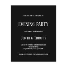 Budget White Text Black Evation Party Invitation