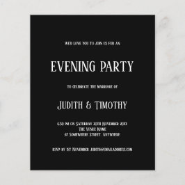 Budget White Text Black Evation Party Invitation