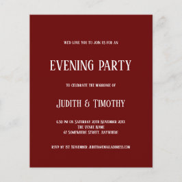 Budget White Text Burgundy Evening Party nodigt ui