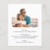 Budget White Text Weddenschap Foto Dank u Opmerkin (Achterkant)