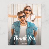 Budget White Text Weddenschap Foto Dank u Opmerkin Flyer (Voorkant)