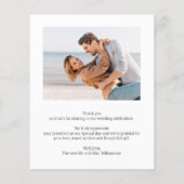 Budget White Text Wedding Foto Dank u Flyer (Achterkant)