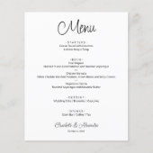 Budget White Wedding Menu (Voorkant)