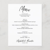 Budget White Wedding Menu (Voorkant)
