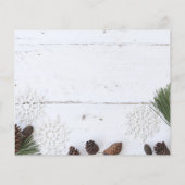 Budget White Wood kerstparty uitnodiging Flyer (Achterkant)