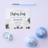 Budget White Wood kerstparty uitnodiging Flyer (Enkel)