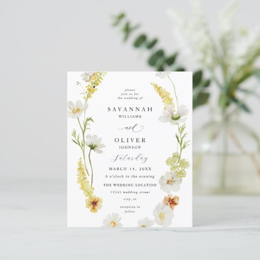 Budget White & Yellow Floral Wedding (Staand voorkant)