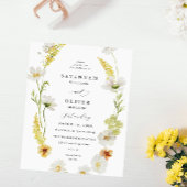 Budget White & Yellow Floral Wedding Flyer