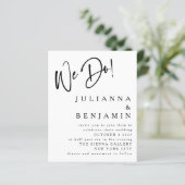 Budget Wij doen Elegant Zwart Wit Bruiloft Uitnodi (Staand voorkant)