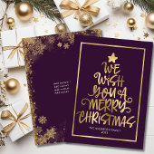 Budget Wij wensen u een vrolijk kerstfeest Paarse  Notitiekaartje