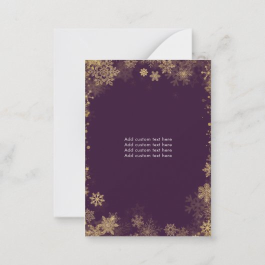 Budget Wij wensen u een vrolijk kerstfeest Paarse  Notitiekaartje (Achterkant)