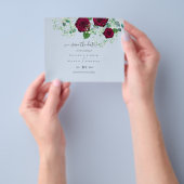 BUDGET  Wijnrood Roze Eucalyptus Bruiloft Flyer (Hand)