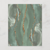 Budget Wijze Groene Gouden Agaat Bruiloft Uitnodig (Achterkant)