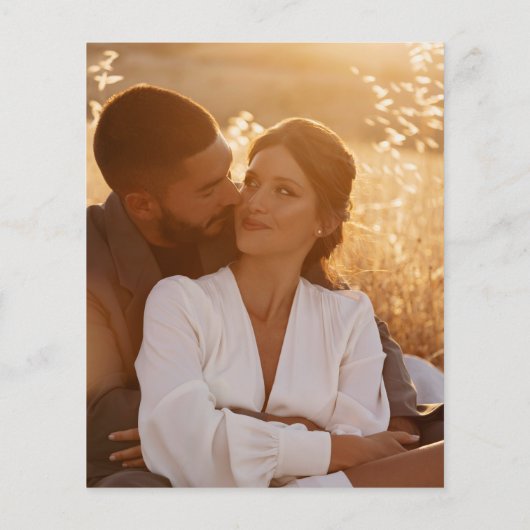 Budget Wijze Groene Lichten Foto Bruiloft Uitnodig (Achterkant)