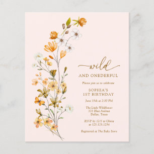 BUDGET Wild en Onederful 1e Verjaardag Uitnodiging Flyer