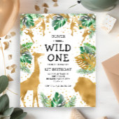 Budget Wild One 1e verjaardags-safari-uitnodiging