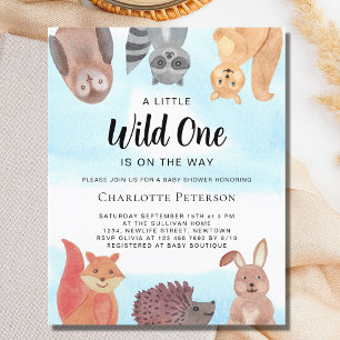Budget Wild One Dieren Baby shower Invite