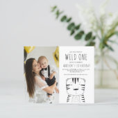 Budget Wild One Foto 1e Verjaardagsuitnodiging (Staand voorkant)