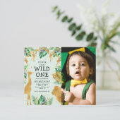 Budget Wild One Foto Green Gold Birthday (Staand voorkant)