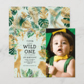 Budget Wild One Foto Groen Gouden Verjaardag (Voorkant / Achterkant)