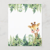 Budget Wild One Giraffe Baby shower Uitnodiging Flyer (Achterkant)